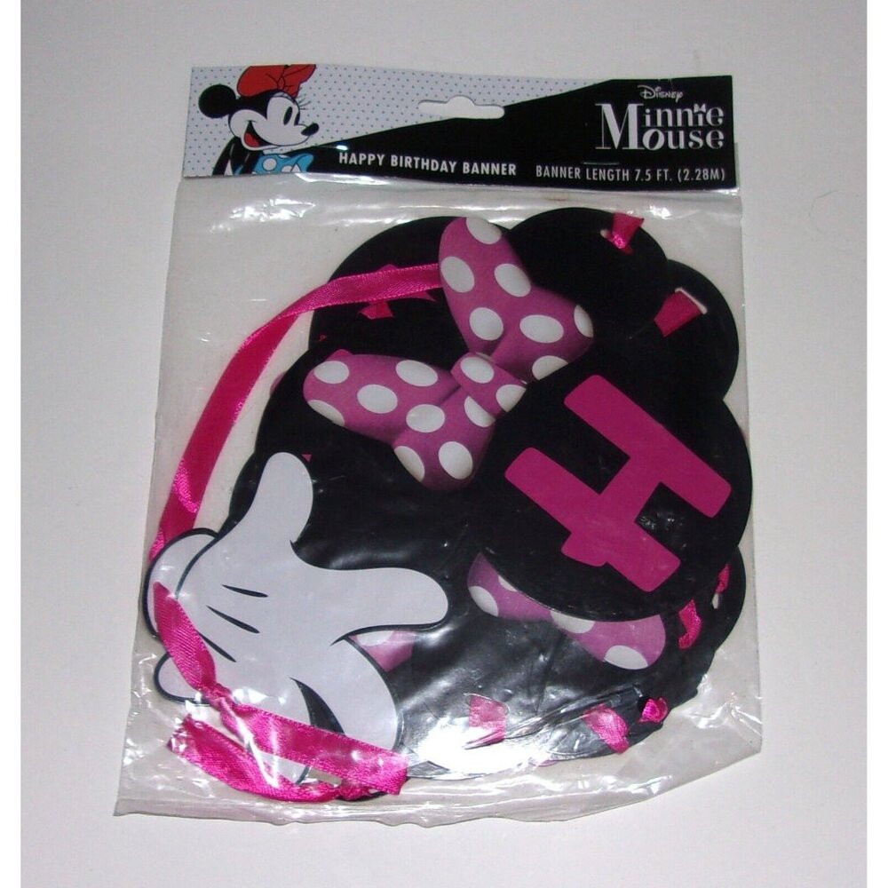 Unique Disney‎ Minnie Mouse Happy Birthday Banner 7.5 ft New